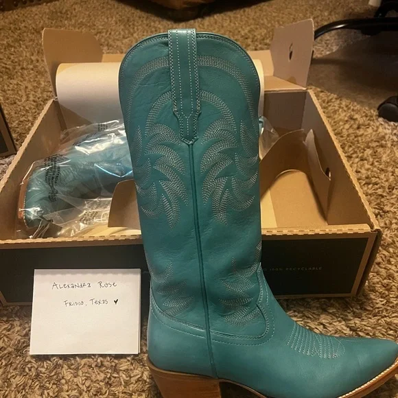 Tecovas Annie Lagoon Bovine cowboy Boots - Picture 7 of 8